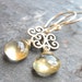 Scapolite Earrings, Wire Wrapped Gemstone Earrings, Sterling Silver Pale Vanilla Stones