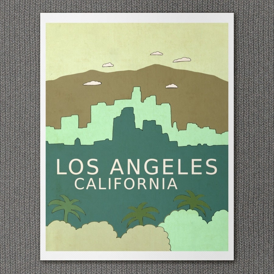 LA City Wall Art Skyline Children Decor // Los Angeles