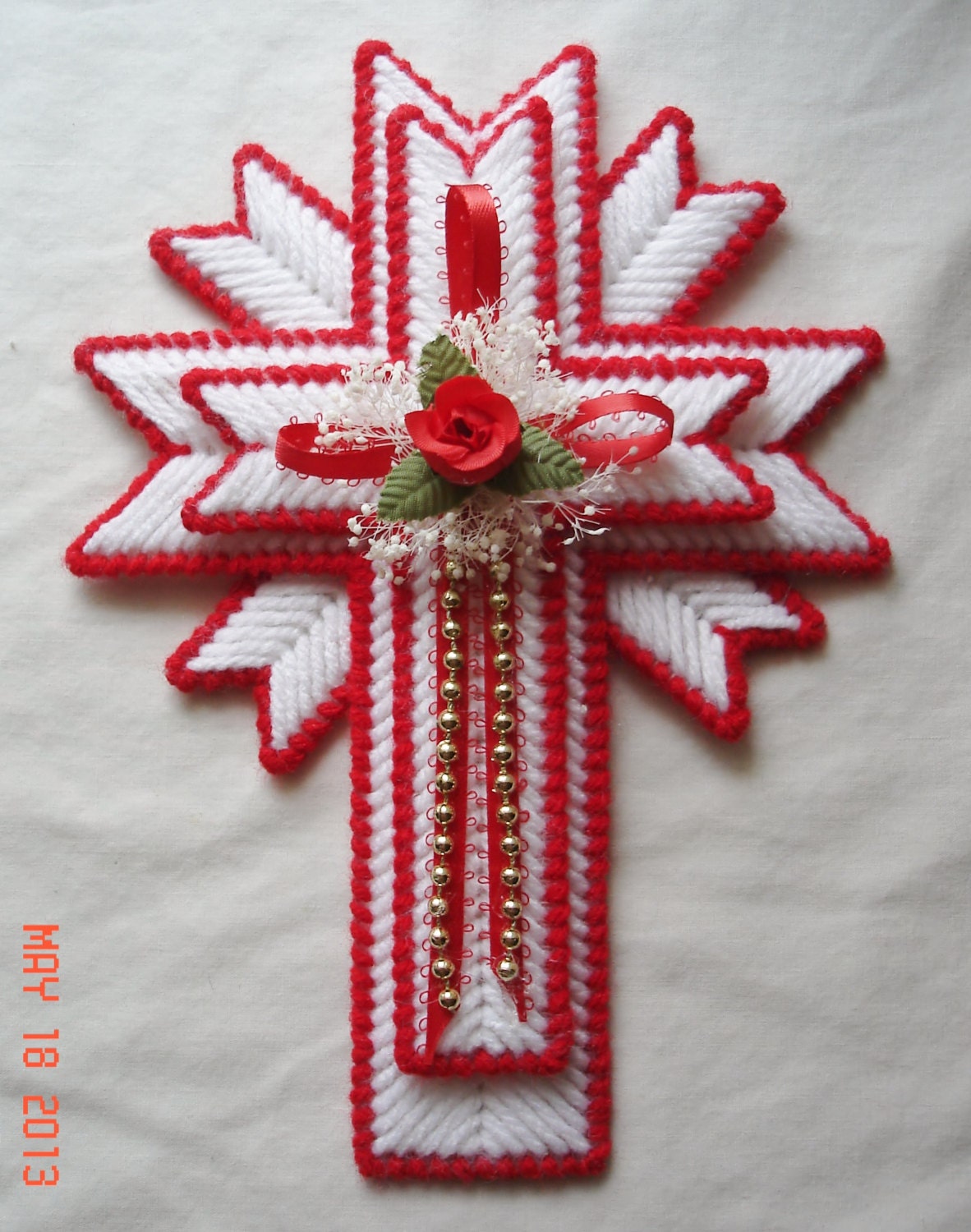 Cross made from Plastic Canvas