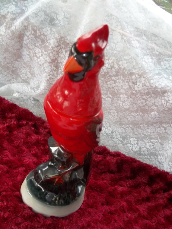 JIM BEAM CARDINAL Whiskey Decanter Vase by VictorianShabbyShop