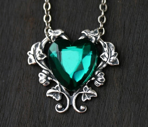 Emerald Green Heart Necklace