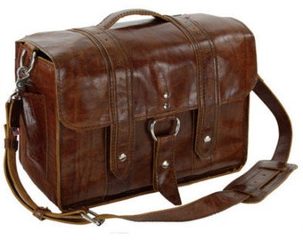 15" Caramel Sierra Italian leather Laptop Bag