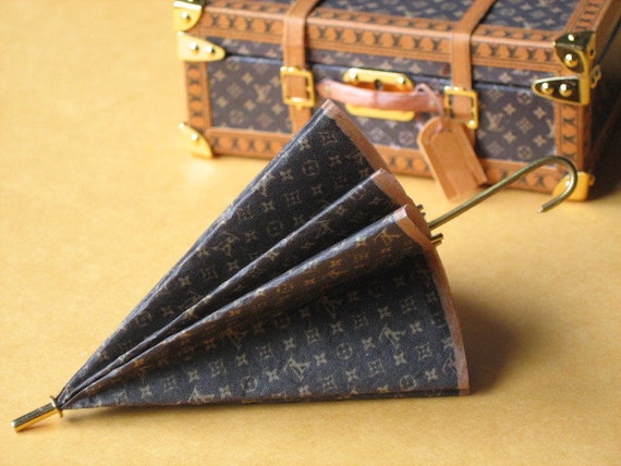 Louis Vuitton Style Umbrella miniature by Mundomini on Etsy