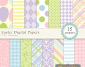 Easter digital paper 12x12, digital scrapbooking paper, royalty free- Instant Download Il_170x135