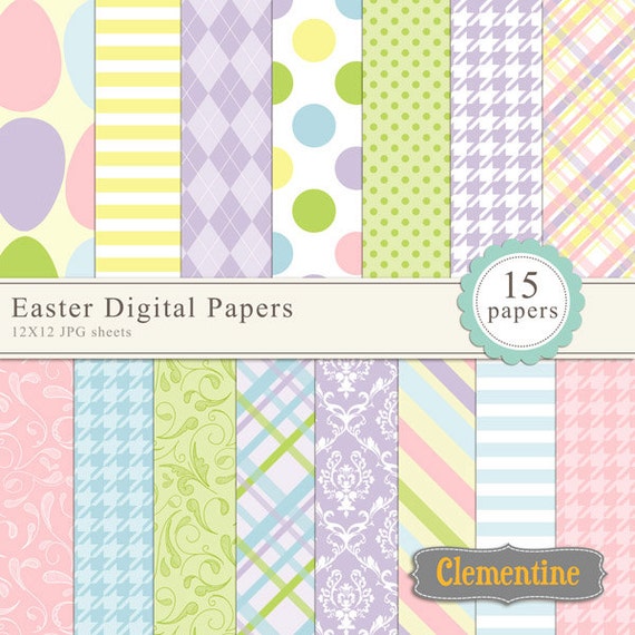Easter digital paper 12x12 digital by ClementineDigitals on Etsy