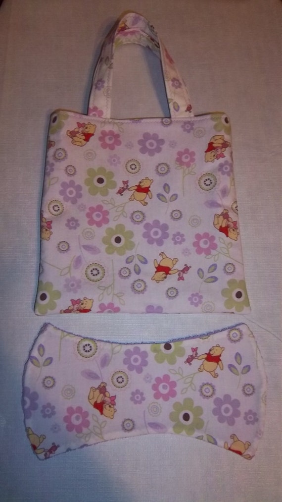 COMBO SET/Small tote bag baby doll changing pad doll burp