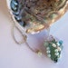 Pale green sea glass and pearls pendant and chain