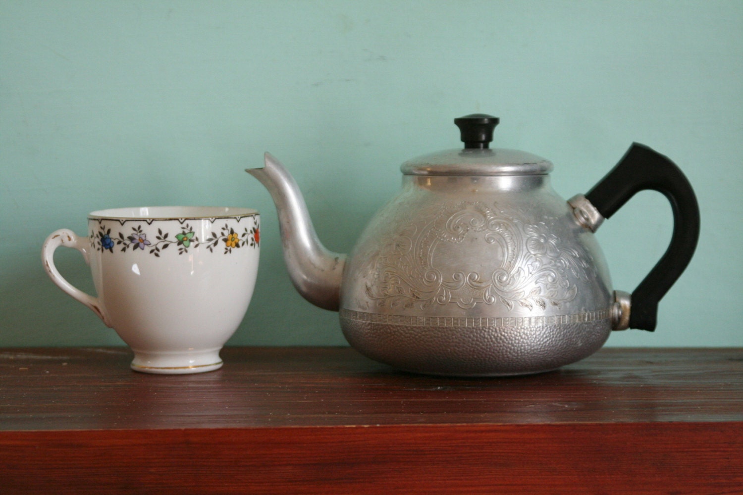 Vintage English Aluminium Teapot Swan Brand