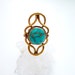 Boho Chic Turquoise Ring - Golden Brass- Adjustable - Gypsy