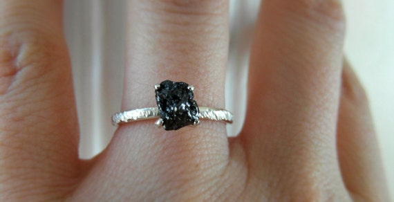 rugueux noir diamant givrÃ©e - Solitaire-promesse-bague de ...