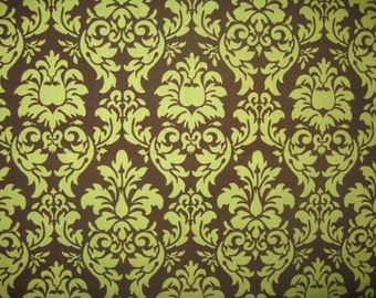 Michael Miller Dandy Damask green brown 27" X 42"