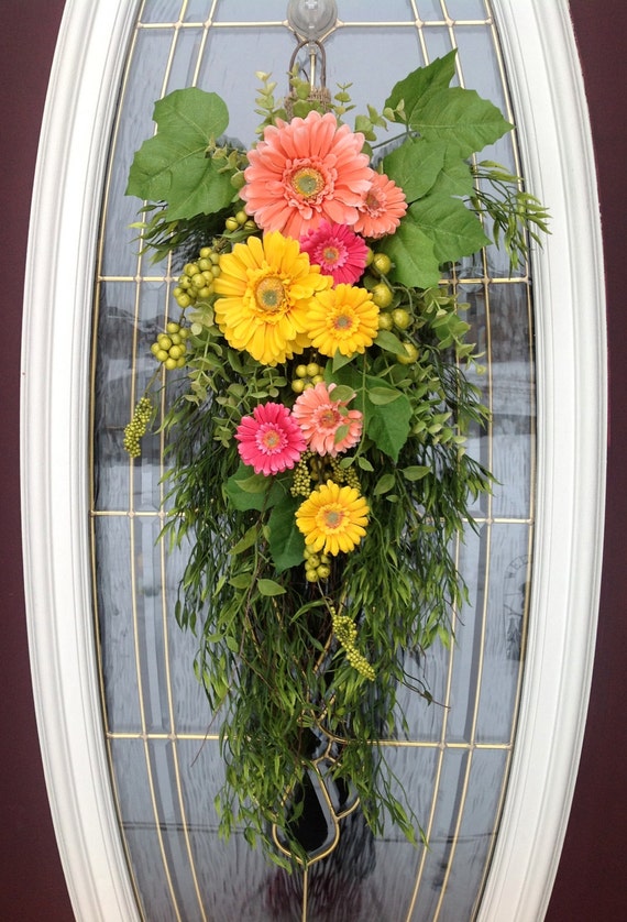 Spring Wreath Summer Wreath Teardrop Door By Anextraordinaryt 0478