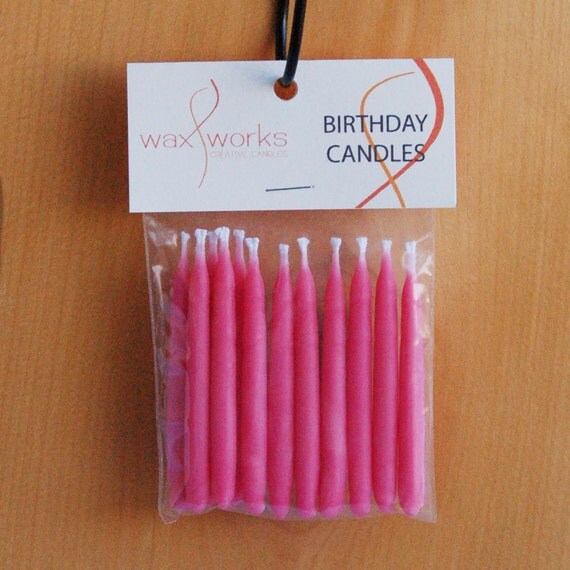 Set of 12 Light Pink Soy Birthday Candles