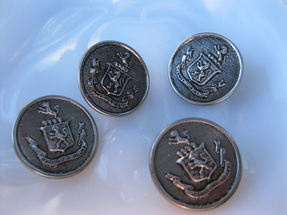 SALE Spectemur Agendo Buttons - Silver Color - Group of 4