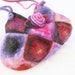 Clearance now 50% off Felted Wool Handbag Jewel tone Fiber Art Granny Square bag crochet purse