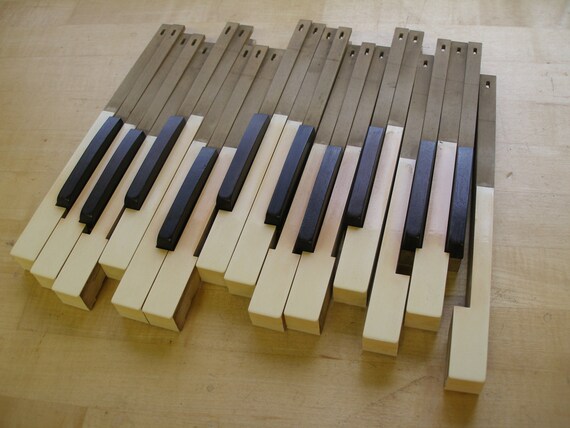 Vintage Reed Pump Organ Piano Keys...Newman Bros., Chicago, Illinois Organ Co ...Repurpose..24 Keys....Antique...Upcycle Craft..