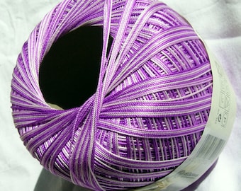 Crochet Yarn 100% merserised gassed Cotton. Hypoallergenic. Multicolor in shades of purple