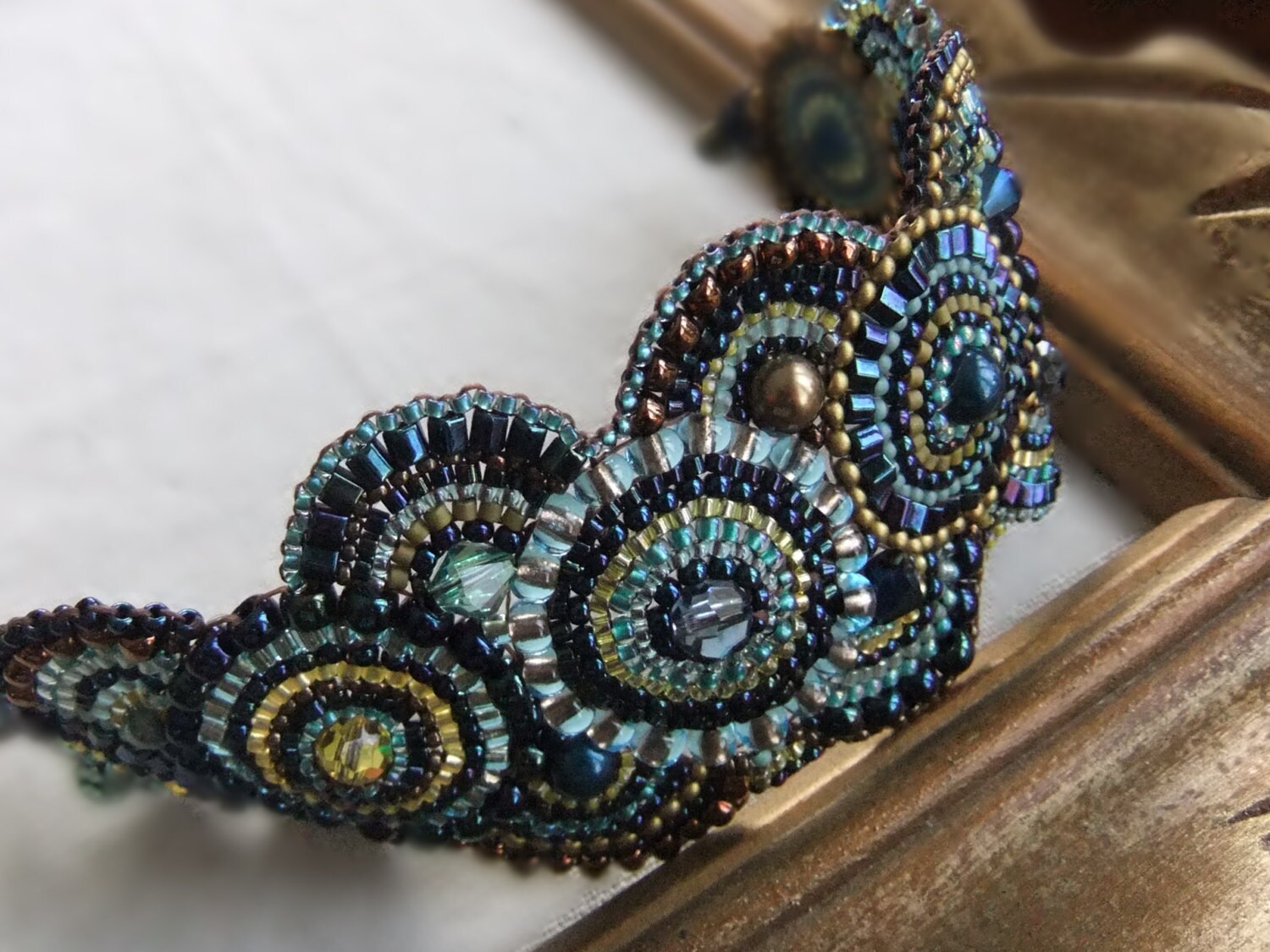 Tapestry Beadwork Bracelet in Portofino by TapestryBeadwork