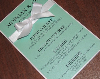 Aqua / Turquoise Table Menus