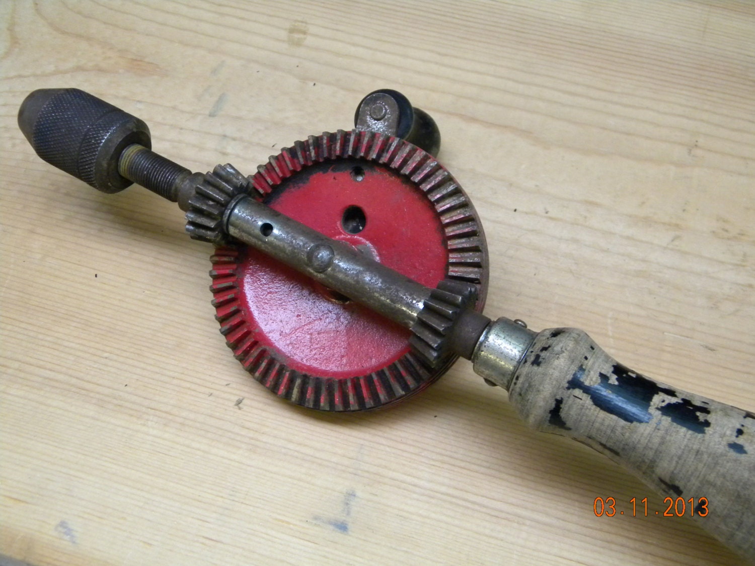 Hand Crank Drill Wooden Handles carpenter tools