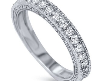 Diamond .30CT Eternity Ring Wedding Band Stackable by Pompeii3