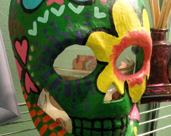 Sale Sugar Skull Paper Mache Mask Wall Art