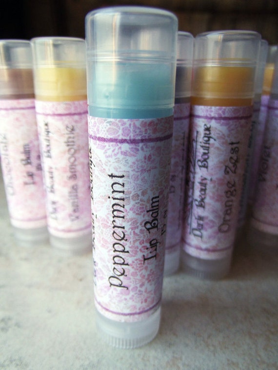 Peppermint Lip Balm Blue Tinted Lip Balm by DarkBeautyBoutique