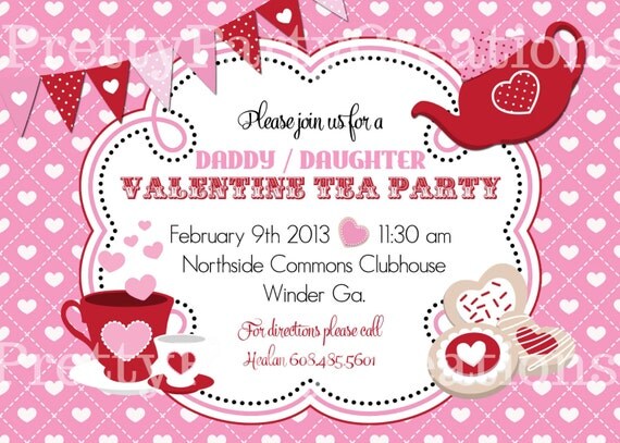 VALENTINE TEA PARTY invitation - You Print Il_570xn