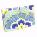 Business Card Holder - Floral in dusty blue, green, lavender and orange