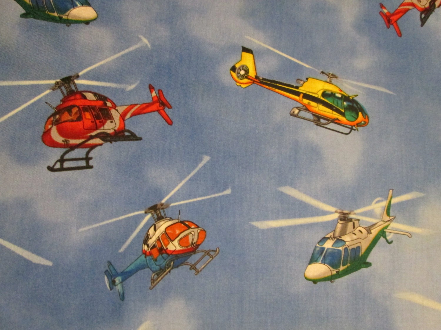 Helicopter Flying Helicoper Cotton Fabric FQ or Custom by scizzors