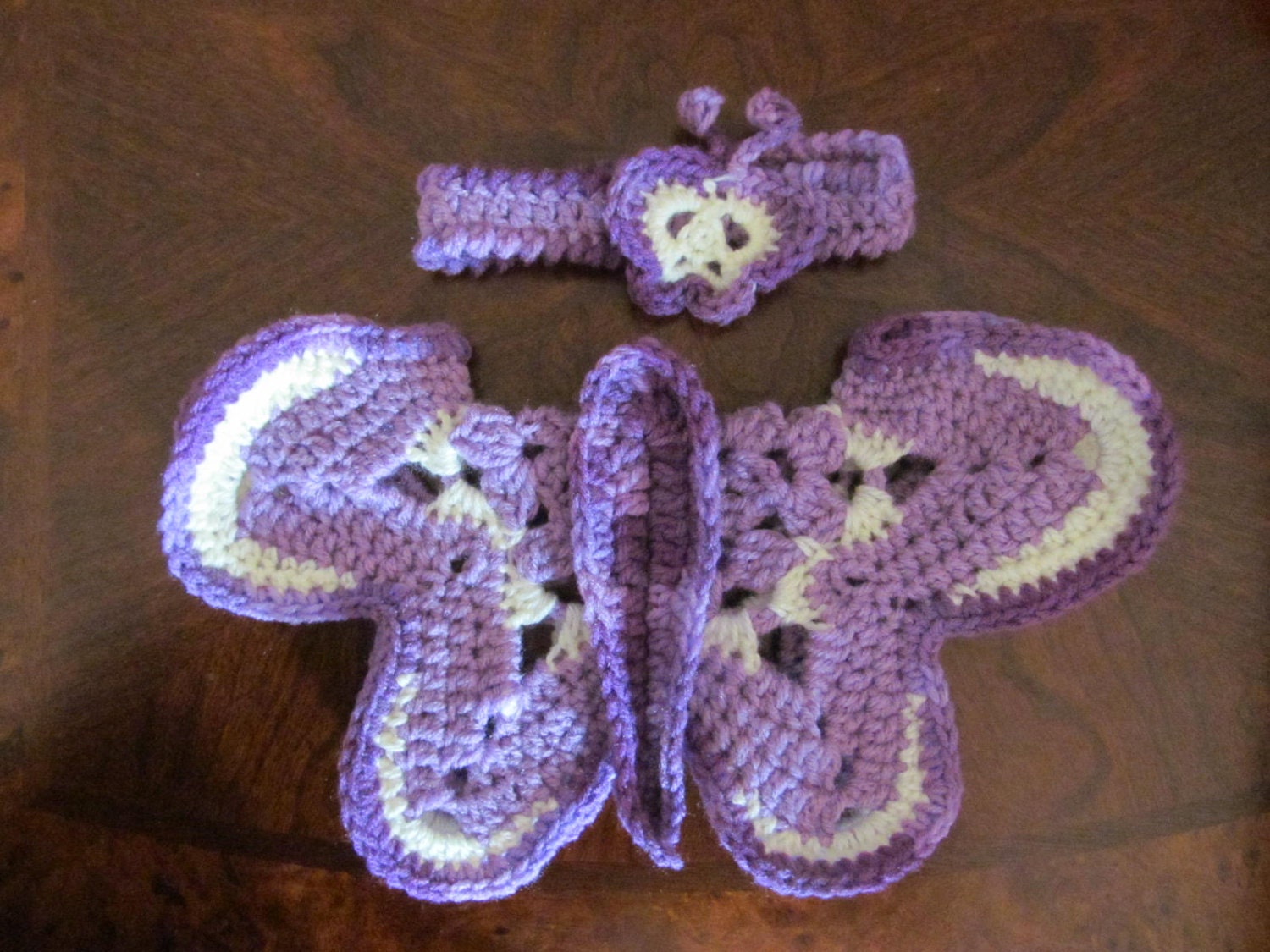 Photo Prop Crochet Butterfly wings with Butterfly Headband