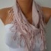 Salmon Scarf - Pashmina Scarf - Cowl with Lace Edge