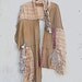 Winter prairie brown Romance Shabby Chic wrap cowgirl french boho Shawl Silk Linen Vintage Laces