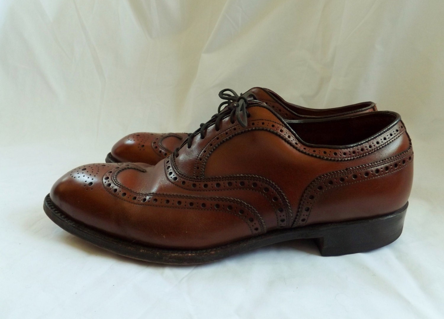 vintage Brown FootJoy Wingtip Lace Up Brogues Oxford Shoes