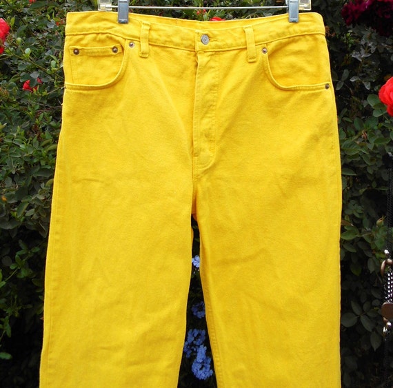 Vintage 80's Levis 501 Yellow Denim Jeans by GypsysTreasureCove