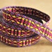 Jacquard Trim Ribbon Fuchsia Yellow Ethnic Inspired - 3.7 Yards