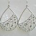 Silver teardrop earrings-Silver Rhodium Plated Teardrop Basket Earrings-Teardrop earrings- Bridal- Shabby chic earrings-Silver earring