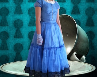 Disney Tim Burton's "Alice in Wonderland" - Alice cosplay dress & FREE fingerless gloves, Party, Play, Halloween, gift for her