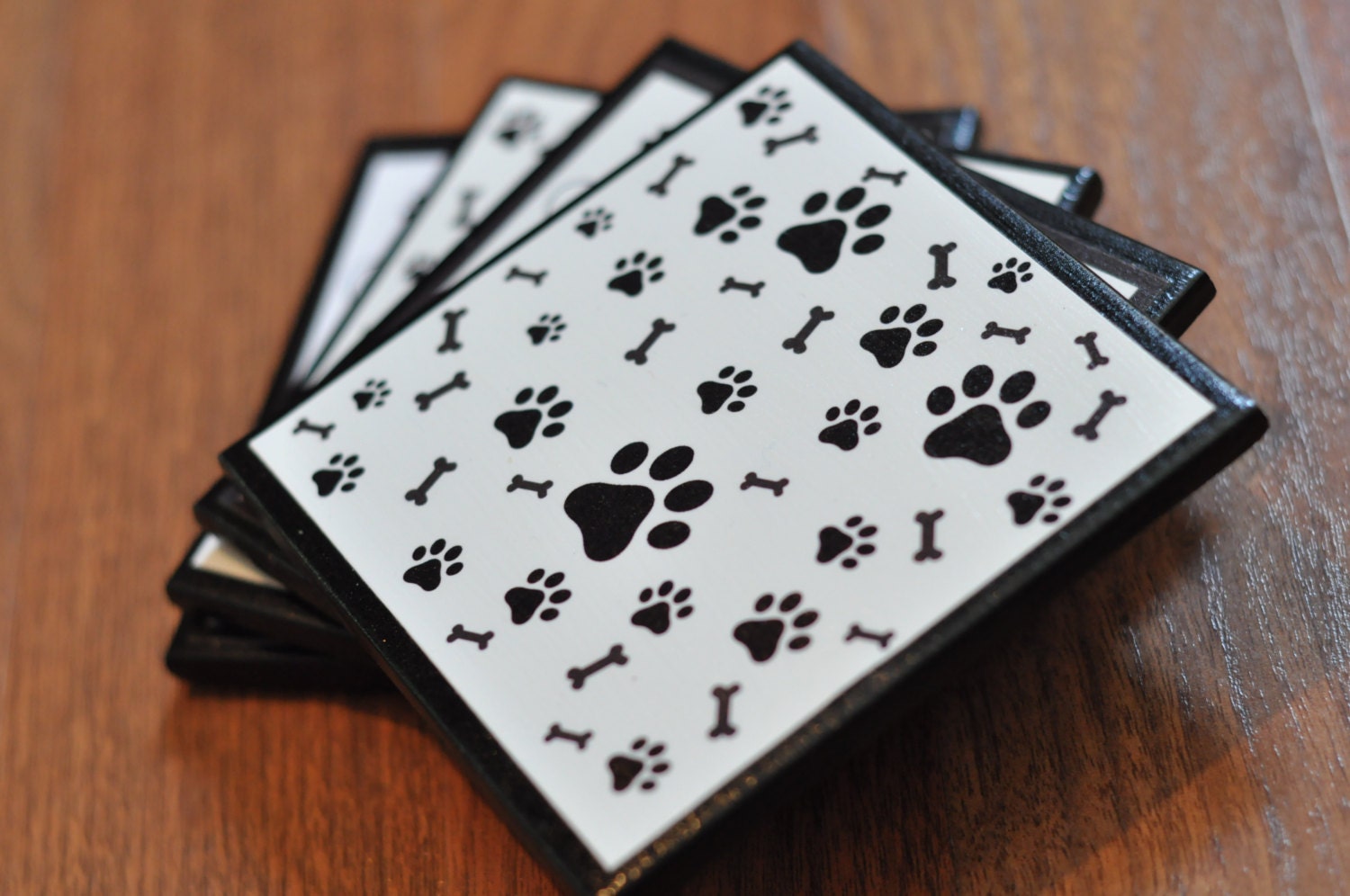 The Dog Rules Ceramic Coasters by CarovaCreations on Etsy