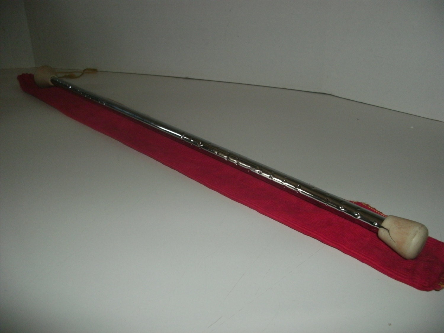 Vintage Chrome Twirling Baton With Protective Material Cover