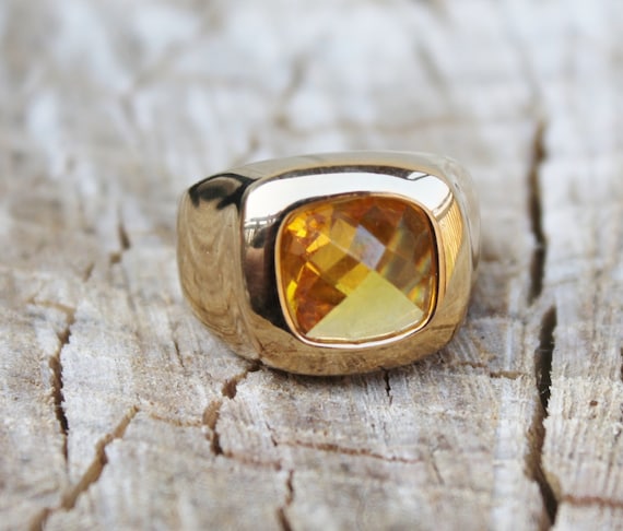 Vintage Men's Yellow Citrine Ring by Gener8tionsCre8tions on Etsy