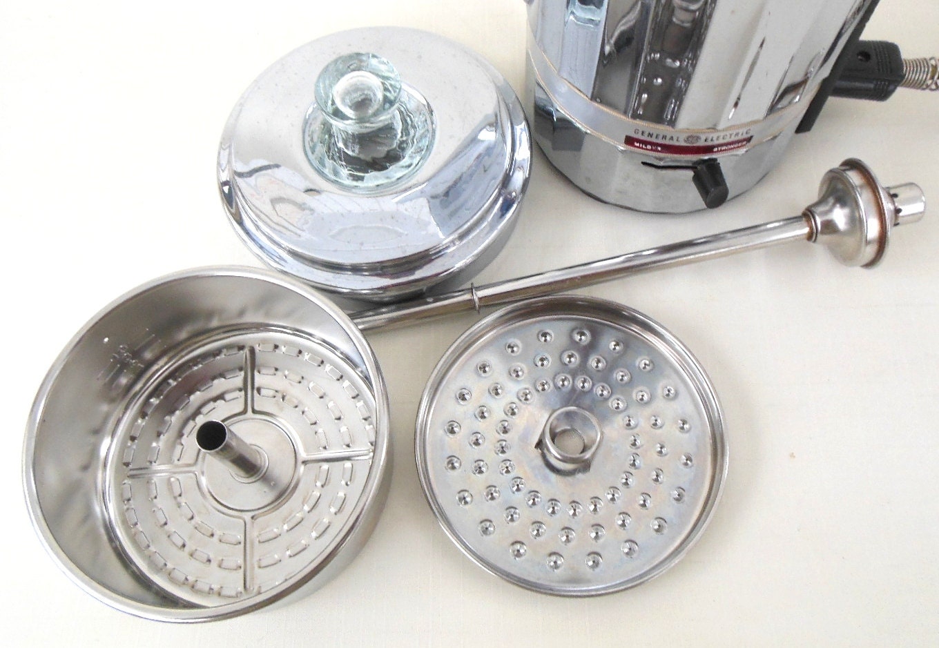 GE Coffee Percolator P50 General Electric Chrome Kitchen