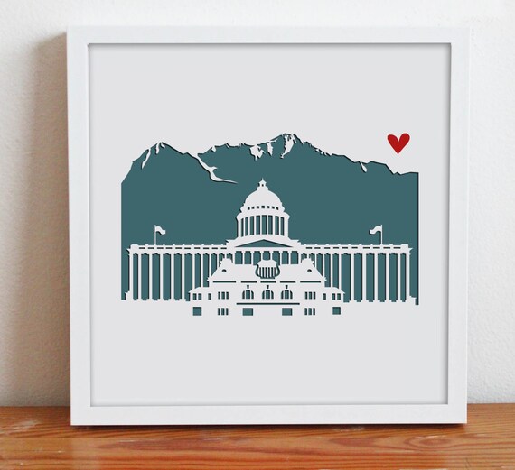 Items similar to Salt Lake City, Utah Personalized Gift or Wedding