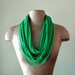Green Scarf Necklace - Eco Friendly Jersey Fabric Necklace - Upcycled Cotton Fabric Scarf