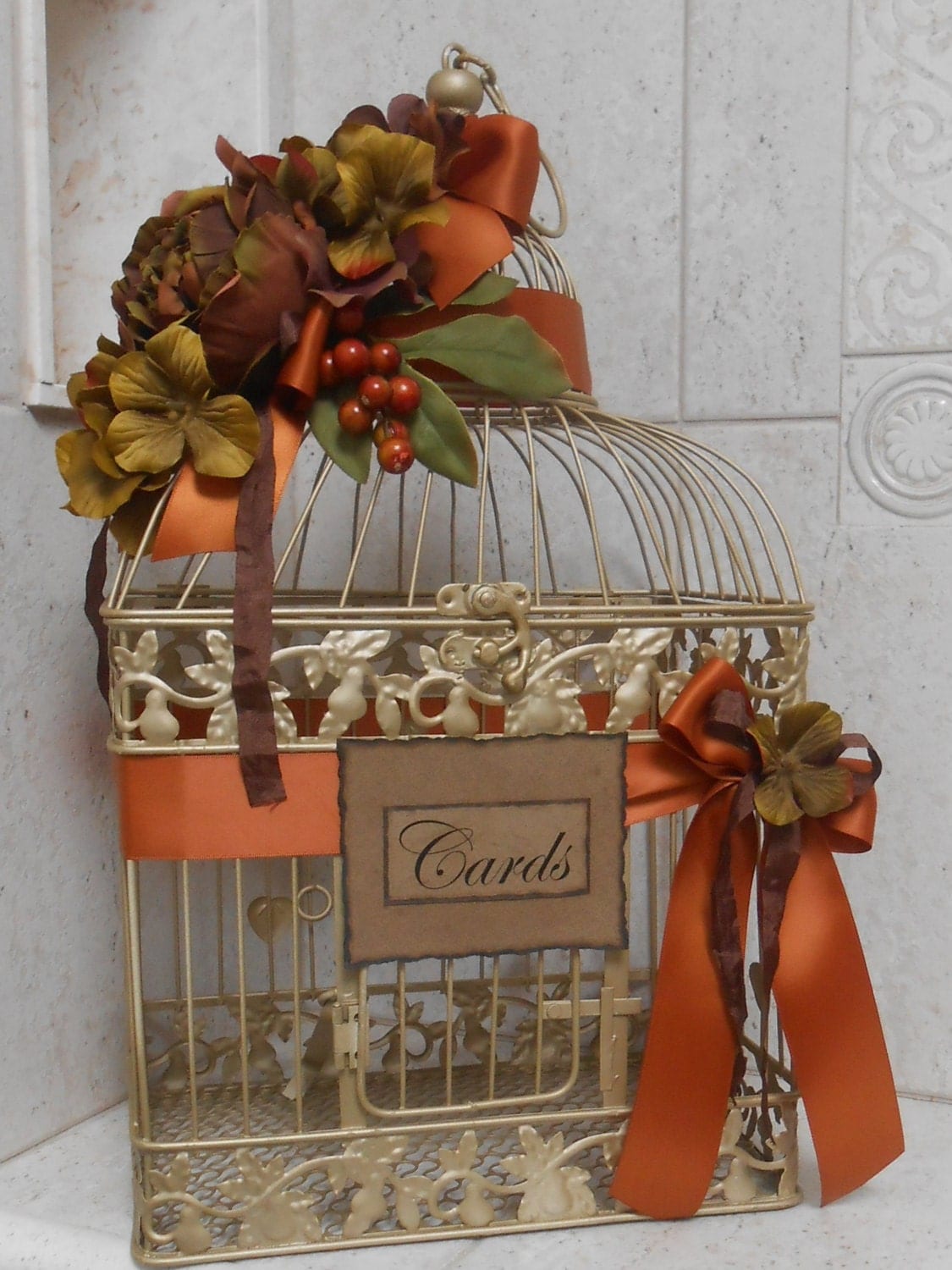 special listing for april only birdcage wedding card holder
