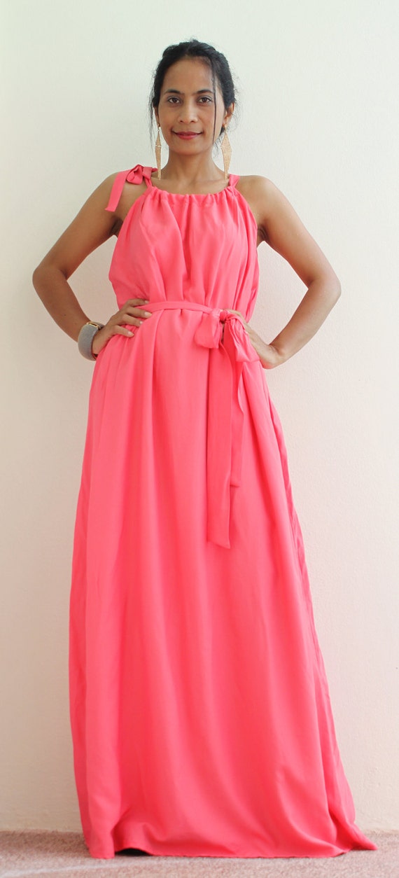 Sleeveless Maxi Dress Watermelon Pink Dress : Classy by Nuichan