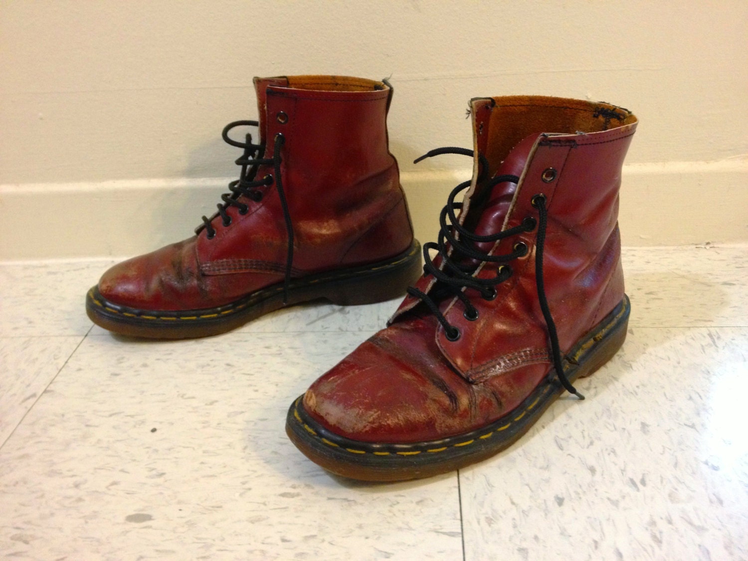 Cherry Red Oxblood Doc Marten Boots Made in England size 9