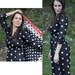Vintage Black and White Polka Dots Dress FREE Scarf