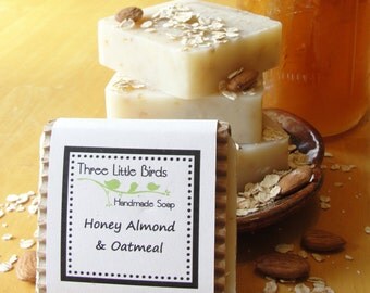 Honey Almond and Oatmeal Soap, Handmade, All Natural, Cold Process Soap
