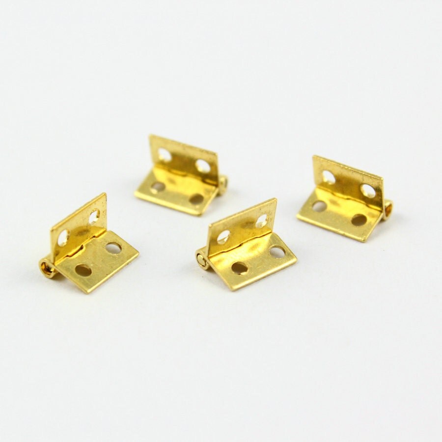 20Pcs Gold Hinge Small Hinge Box Hinge Solid Brass 8x10mm